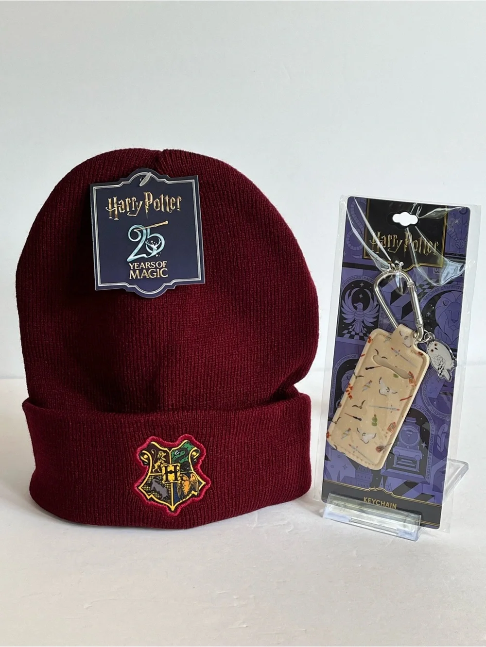 Hogwarts Burgundy Knit Beanie & Hedgewig Lip Balm Case Clip
